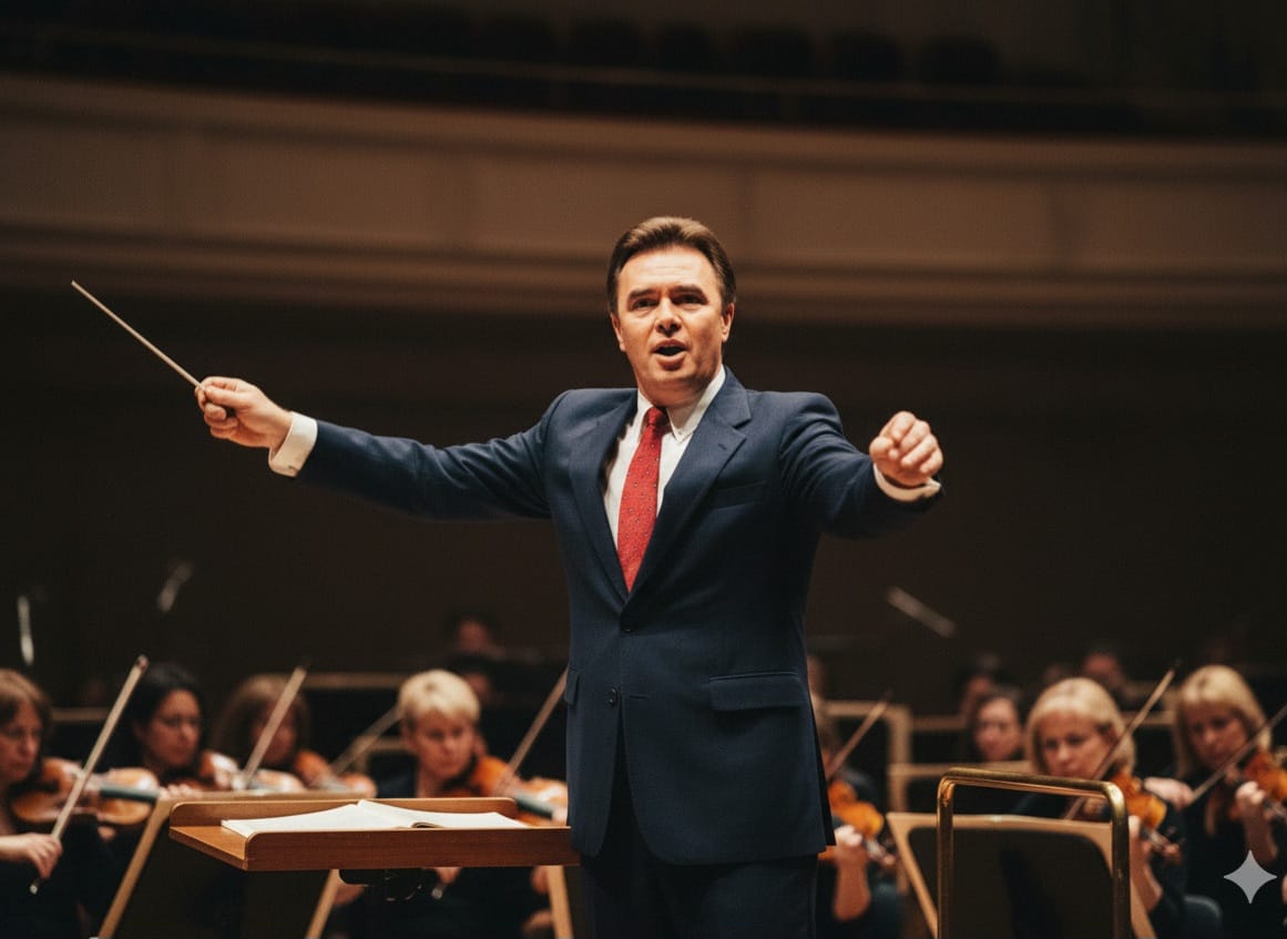 Paul conducting London's Royal Philharmonic Orchestra